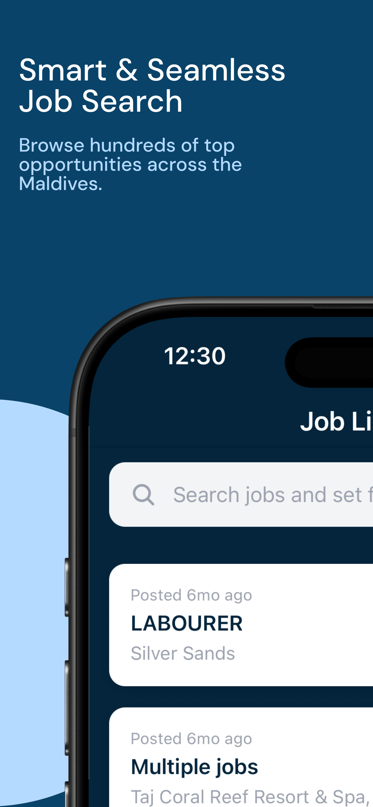 Seek Maldives app - home screen